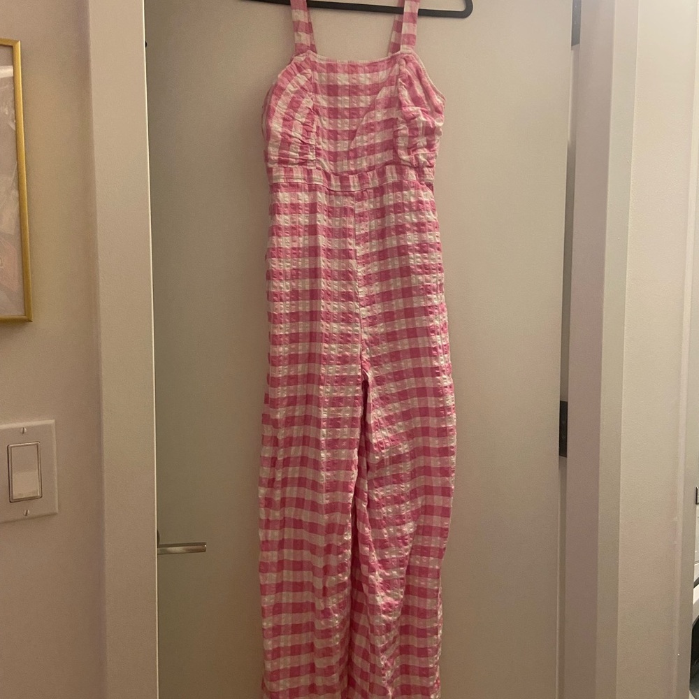Pink Gingham Jumpsuit